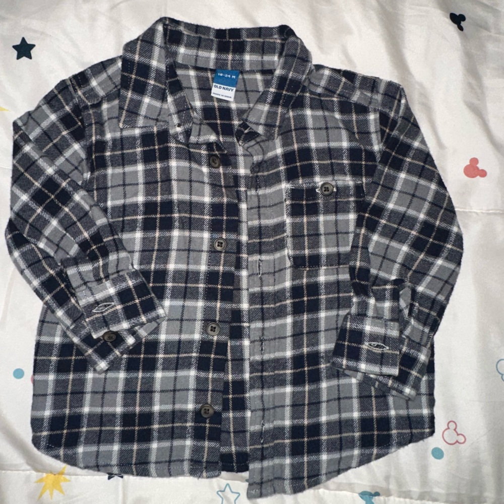 Navy Blue and Grey Old Navy flannel
